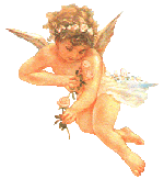A cherub facing right
